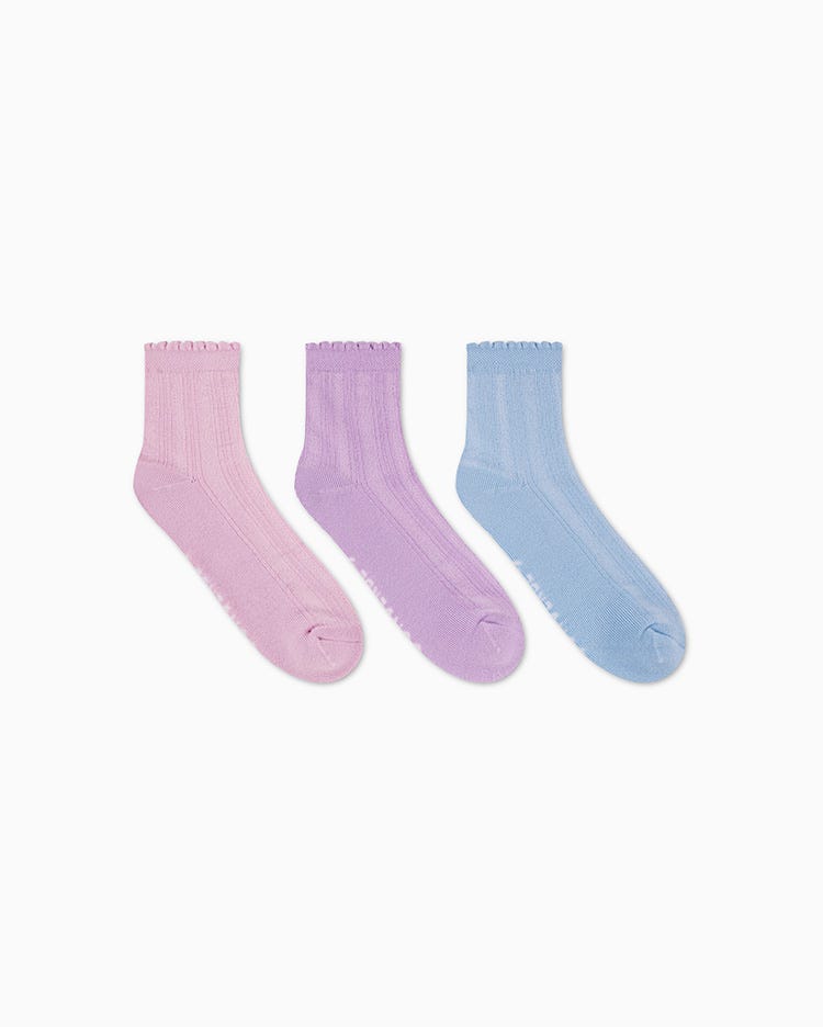 Medias Pack X3 Tobilleras Pointelle